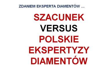 Szacunek versus polskie ekspertyzy diamentów